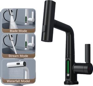 Rubinetto da cucina, stile contemporaneo, design monocomando, nero