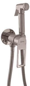 Slezák-RAV Miscelatore per bidet da incasso NIL - grigio metallo - lucido, Colore: GRIGIO METALLICO - lucido, Finitura superficiale: PVD
