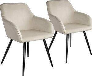 Tectake sedia marilyn effetto velluto, gambe nere