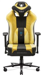 Diablo X-Player Gaming Chair Sedia da ufficio in tessuto 3D Braccioli Design ergonomico Cuscino collo/glutei Girasole scuro/Giallo King Size XL