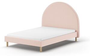 Letto singolo imbottito rosa con griglia 140x200 cm MOON - Vipack
