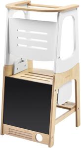 Sedia Montessori in legno Azomor per bambini con altezza regolabile e set da tavolo