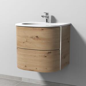 Sanipa 4balance: lavabo in Vetroceramica + mobile sottolavabo da 60 cm con 2 cassetti