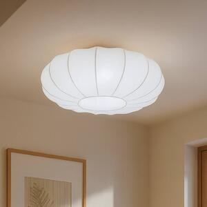 Plafoniera soffitto Helin Lindby, dimmerabile, Bianco / Opale, Soggiorno / Sala da pranzo, Tessuto / Stoffa / Seta, Scandinavo, Plafoniera