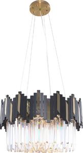Lampada a sospensione ROTTA nero-oro-trasparente 6xE14x40W cristallo, dimensioni: 150x50x50 cm, IP20, Zuma Line