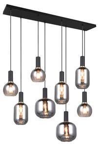 Lampadario DIVA nero-cromato 8xE27x10W vetro, dimensioni: 150x120x32 cm, IP20 Trio
