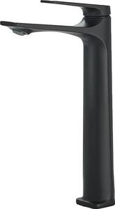 Rubinetto per lavabo, struttura in ottone, stile contemporaneo, nero opaco