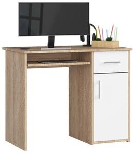 Akord Pin Scrivania 1 Cassetto 1 Armadietto Lato Destro Rovere Sonoma/Bianco 90X50X74 Cm