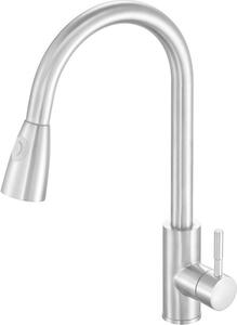 Rubinetto da cucina Steely, cromo 360, 21 cm, rubinetto, rubinetto per lavello, miscelatore