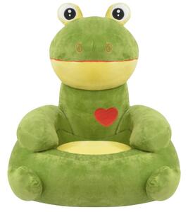 Poltrona per bambini in peluche con rana verde