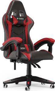 Sedia da gioco ergonomica - Cuscino lombare + poggiatesta - Altezza regolabile - Nero e rosso