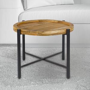 Tavolino ø55cm tavolino rotondo da salotto Sioux metallo nero opaco