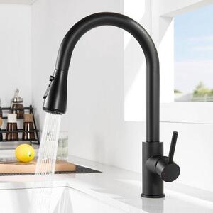 Rubinetto da cucina nero con doccetta a 3 getti