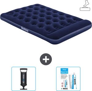 Materasso gonfiabile Bestway - Letto alla francese - 137 x 191 x 28 cm - Blu - Accessori inclusi