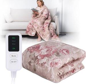 Coperta elettrica riscaldante 180x150 cm con telecomando – Delicata e sicura, con 3 livelli di temperatura