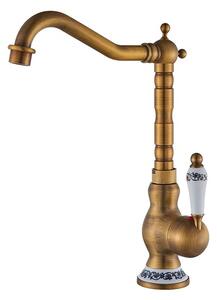 Miscelatore per lavabo in ottone, valvola in ceramica resistente, rubinetto per acqua calda e fredda, ottone antico B High