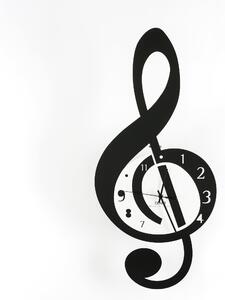 Orologio Da Muro Struttura in metallo VIOLINO Dimensioni 55x33 cm con quadrante delle ore in metallo tagliato a laser colore nero