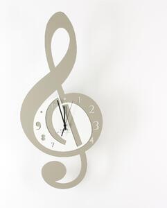 Orologio Da Muro Struttura in metallo VIOLINO Dimensioni 55x33 cm con quadrante delle ore in metallo tagliato a laser colore Tortora