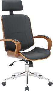 Sedia da ufficio ergonomica - Sedia con seduta - Comfort regolabile, adatta per l'ufficio e la casa | Colore: noce/nero