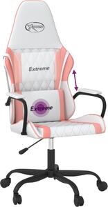 VidaXL Sedia da gioco con funzione massaggio in ecopelle bianca e rosa