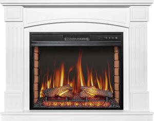 ArtiFlame Camino elettrico da appoggio con funzione riscaldante BOSTON AF28S LED, 12 livelli di riscaldamento, timer, effetto fiamma realistico, 3 livelli di luminosità, telecomando, bianco