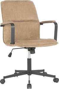 Sedia da ufficio Casa Dolce JAZON, marrone chiaro, 57,5x61x91/100,5 cm, girevole a 360°, regolabile in altezza, meccanismo a farfalla, peso massimo 120 kg