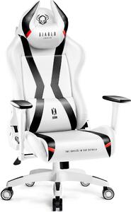 Diablo X-Horn Gaming Chair Sedia da ufficio Braccioli 3D Design ergonomico Cuscino collo/glutei Similcuoio a dondolo King Size Bianco-Nero