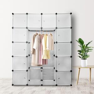 Hengda armadio sistema di scaffalatura fai da te 20 scatole con porta&2 appendiabiti Plug-in sistema di scaffalatura Bianco Armadi H.180cm non impresso