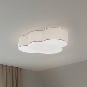 Plafoniera Cloud TK Lighting, dimmerabile, Crema / Ambra, Cameretta, Tessuto / Stoffa / Seta, Giovanile, Plafoniera