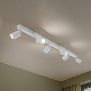 Faretto da soffitto Top, bianco, 127 cm, a 6 luci, metallo, GU10 NEX TK Lighting, dimmerabile, Bianco / Opale, Soggiorno / Sala da pranzo, Metallo, Moderno, Faretto alogeno