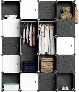 TolleTour 20 scatole Sistema di scaffalatura fai da te Armadio Armadio Armadio Armadio Plug-in 175x140x35cm Bianco e nero