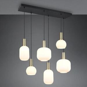 Lampada a sospensione DIVA bianco-nero-ottone 6xE27x10W vetro, dimensioni: 150x92x35 cm, IP20, Trio
