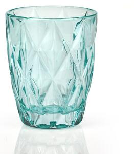 Bicchieri Acqua Tumbler Drink 6 pezzi diametro 8xh10 cm - 250 Ml in vetro pressato adatto alla lavastoviglie colore Azzurro