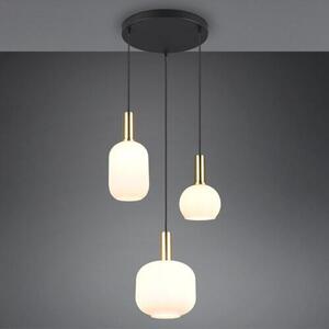 Lampada a sospensione DIVA bianco-nero-oro 3xE27x10W in vetro, dimensioni: 150x38x30 cm, IP20, Trio