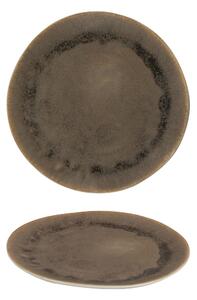 Piatti Frutta set 6 pezzi in Gres Porcellanato 23x22,8xh2 cm Collezione NORDIC lavabile in lavastoviglie decorato con smalti reattivi decoro terra