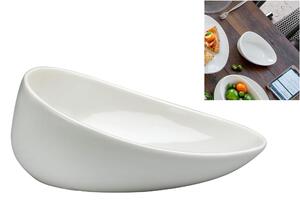Insalatiera in porcellana alluminica al 30 % LUNA 19x15xh8 cm lavabile in lavastoviglie, ideale per la ristorazione anti sbeccatura