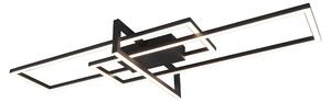 Plafoniera a LED - nero - metallo - 100 x 40 cm - dimmerabile