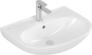 Lavabo Villeroy & Boch O.novo, 4A4060, 600 x 460 mm, ovale, vasca centrale, 1 foro per rubinetto (centrale, passante), con troppopieno, bianco alpino, 1 pz