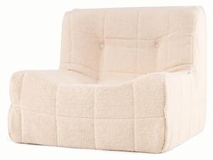 Poltrona sacco KOMFOTTEU, poltrona imbottita senza braccioli, comoda poltrona relax con rivestimento in morbido tessuto tipo "teddy" e base antiscivolo, ideale come poltrona singola per soggiorno, camera da letto o ufficio