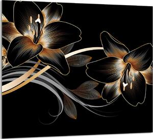 PIATTO DI VETRO PER CUCINA 65x60 Orchidea