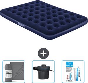 Materasso gonfiabile Bestway - 2 persone - 152 x 203 x 22 cm - Blu - Accessori inclusi