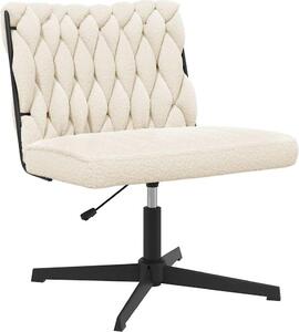 VidaXL Sedia girevole da ufficio color crema Tessuto tipo lana riccia