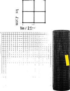 Recinzione in filo metallico saldato, rivestita in vinile, struttura a maglie durevoli, 24in x 100ft
