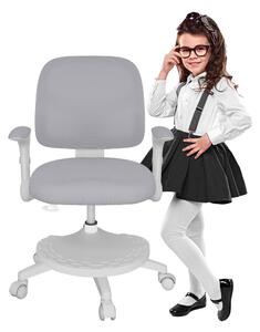 Mark Adler Junior 5.0 | Sedia da scrivania per bambini Sedia girevole ergonomica per bambini | Poggiapiedi | Profondità di seduta regolabile | Braccioli regolabili | Grigio