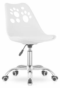 Sedia girevole Valora PRINT bianca - Sedia girevole bianca minimalista per un look pulito