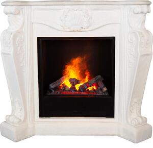 Caminetto a vapore acqueo Xaralyn - Louis EC6-W - pietra naturale bianca - con telecomando - caminetto elettrico Opti-Myst - caminetto da incasso incluso - caminetto decorativo
