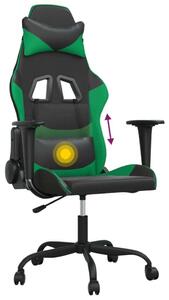 Sedia da gioco vidaXL con funzione massaggiante in Pelle finta nera e verde