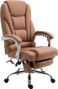 Sedia da ufficio con massaggio - Sedia ergonomica, relax, costruzione di alta qualità in pelle | colore: marrone chiaro