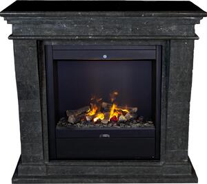 Caminetto a vapore acqueo Xaralyn - Kreta Mini EAL-SWP - pietra naturale levigata bianca - riscaldamento 1500 watt - con telecomando - caminetto elettrico Opti-Myst - caminetto da incasso incluso - caminetto decorativo