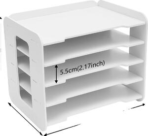 Organizer da scrivania, design multistrato, struttura resistente, BIANCO